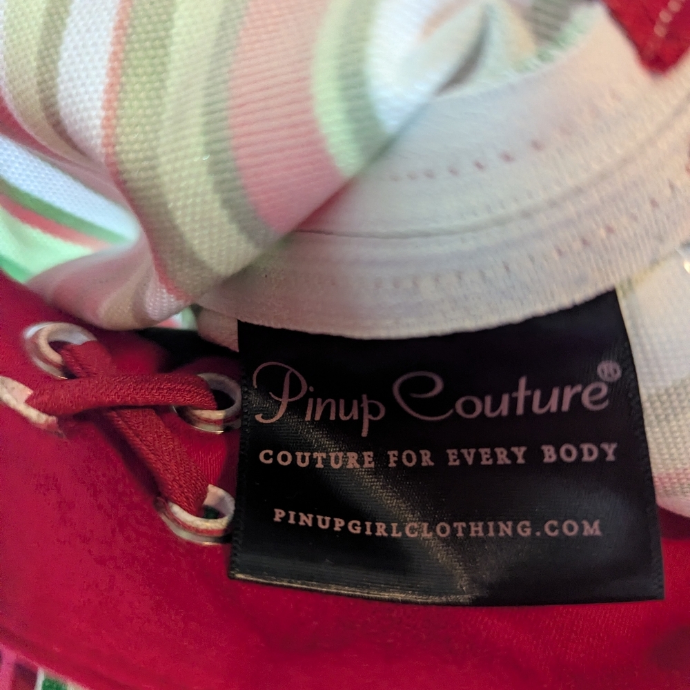 Striped Red and Green Women's Skirt - Picture 7 of 7